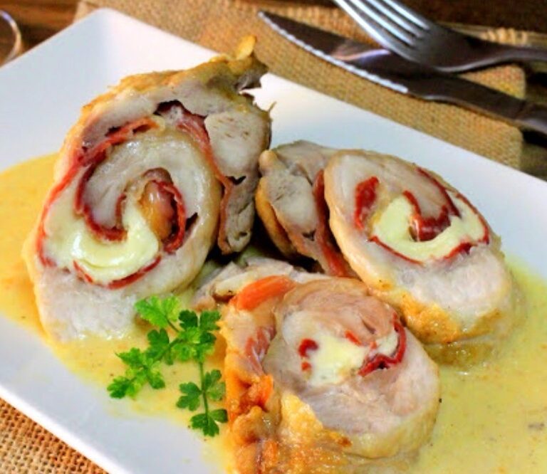 Pechugas de pollo rellenas de queso Manchego 1980