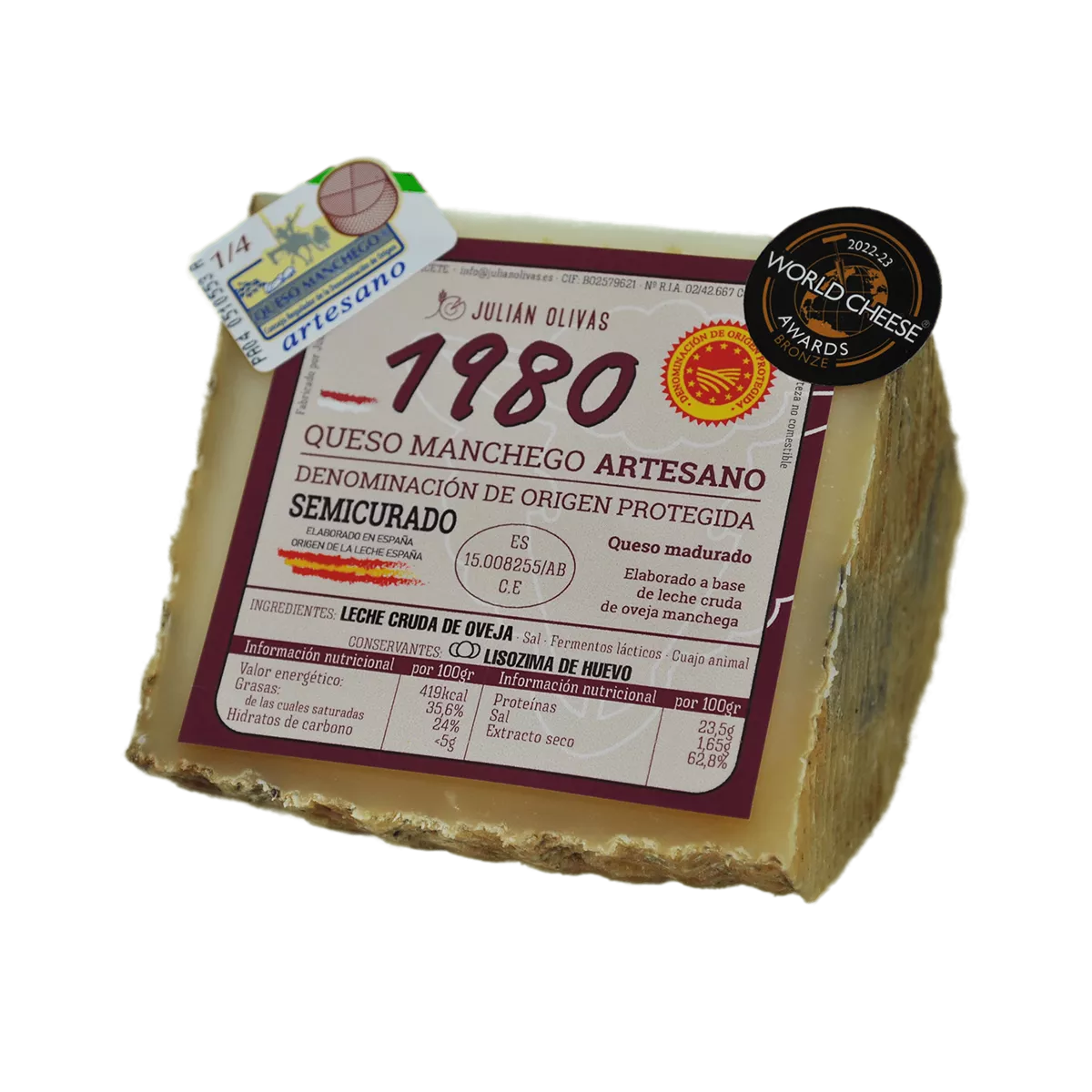 Cuña de Queso Manchego 1980 Semicurado (D.O) 1 Julian Olivas Cuna 1980 Semi 2 (2)