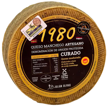 Queso Manchego Curado D.O.P. 1980 premiado