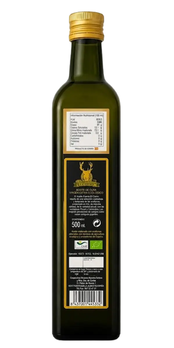 Aceite de Oliva Ecológico Fuente El Ciervo | AOVE Premium 2 Aceite De Oliva Ecológico